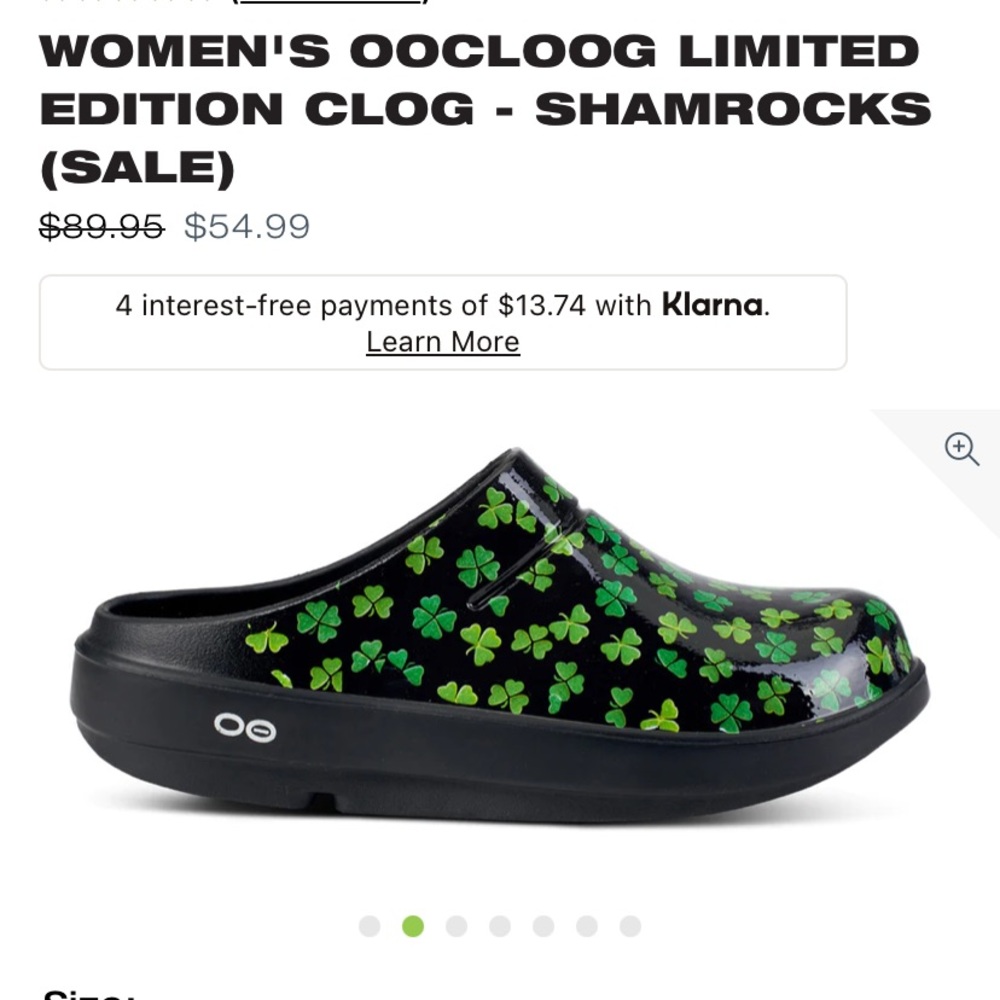 Oofos Shamrock Clog